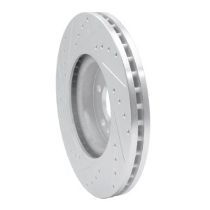 Mercedes-Benz ML500 Brake Rotor (1) - Front Right - R1 Concepts - Drilled & Slotted - Silver - `06-`12